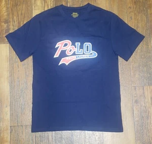 POLO RALPH LAUREN Boys Navy Cotton POLO Spellout T Shirt - Picture 1 of 1