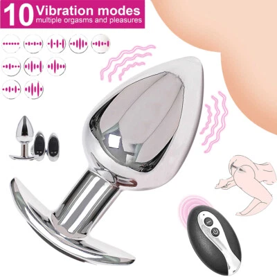 Edelstahl Anal Butt Plug Dildo Vibrator Prostata Massager Sexspielzeug Frauen💕 - Bild 1 von 4