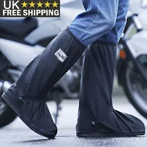 Outdoor Waterproof Rain Boot Shoe Cover PVC Black Reusable Cycling Overshoe Bike - Picture 1 of 18