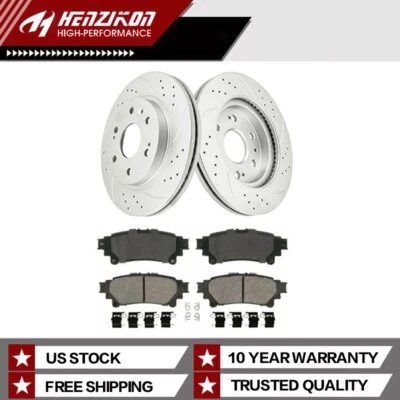 Pastillas de freno rotores traseros perforados para Toyota Sienna Highlander Lexus RX350 RX450H. Foto 1 de 4