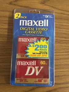 New Maxell Mini DV Digital Video Cassette 2 Pack Camcorders 60 min Blank Tapes - Picture 1 of 2