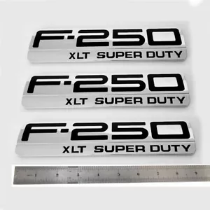 3pack 250 XLT Super Duty Side Emblem made for F-250 XLT Chrome F F - Foto 1 di 4