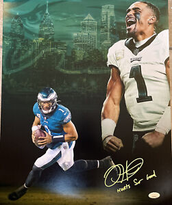 Jalen Hurts Autographed 16x20  Photo Philadelphia Eagles JSA COA With Insc