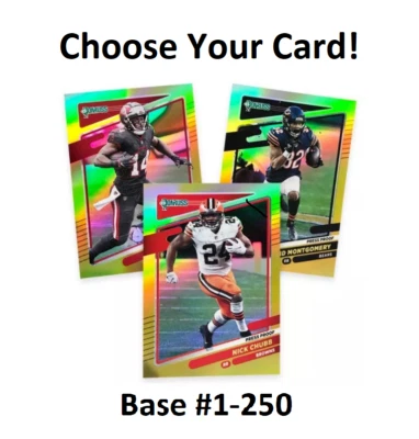 2021 Donruss Football HOLO PREMIUM Set Gold PRESS PROOF 1-250  *PICK YOUR CARD* - Image 1 of 3