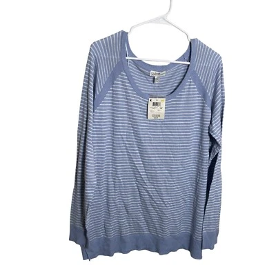 Jaclyn Smith Sweater Shirt Women's XXL Blue Striped Knit Pullover Round Neck NWT - Image 1 of 4