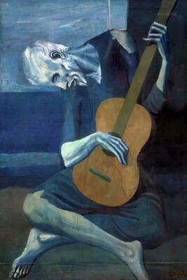 The Old Guitarist Painting by Pablo Picasso Reproduction - Image 1 of 3