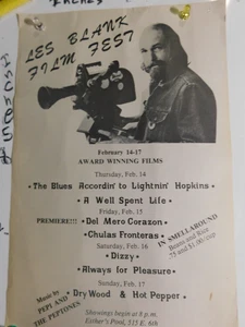 1980 LES BLANK FILM FEST ORIGINAL POSTER BLUES ACCORDING TO LIGHTNIN HOPKINS - Picture 1 of 10