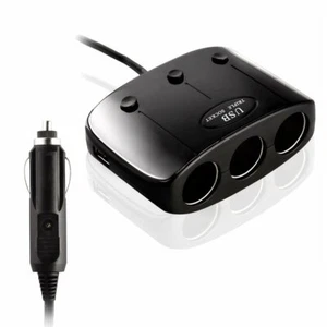 Auto 3 Steckdosen Feuerzeug DC 12V/24V Auto Ladegerät Splitter Multiplikator - Bild 1 von 1