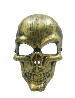 Halloween Skeleton Bronze Skull Face Mask Costume Horror Party - Image 1 of 2