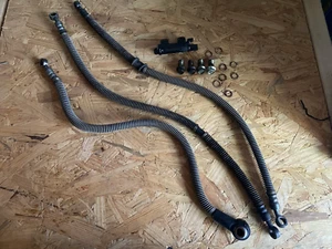 1997 97 YAMAHA VIRAGO 1100 XV1100 FRONT BRAKE CALIPER HOSES LINES - Picture 1 of 11