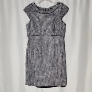 Karl Lagerfeld Women’s Tweed Shift Dress Size 12 Blue Academia Old Money Preppy - Picture 1 of 7