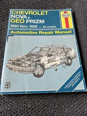 Haynes Repair Manual Chevrolet Nova / Geo Prizm 1985-1992 All Models #1642 - Image 1 of 4