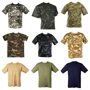Mens Military Camouflage Camo T Shirt Army Combat Hunting Top Desert MTP DPM UK - Picture 1 of 11