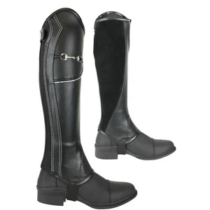 AK Equestrian Bit Chain Horse Riding Half Chaps Extra Leather Protection inside - Picture 1 of 31