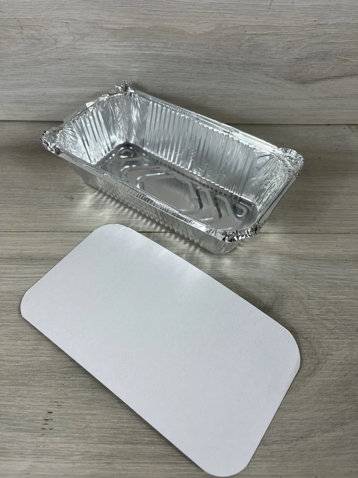 Foil Food Containers With Lids Aluminium Trays Non-Toxic Takeaway 650ml X 1000 - Image 1 of 3