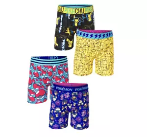 Pokemon Boys Underwear 4 pk Athletic Moisture Wicking Boxer Briefs NWT Size 10  - Picture 1 of 3