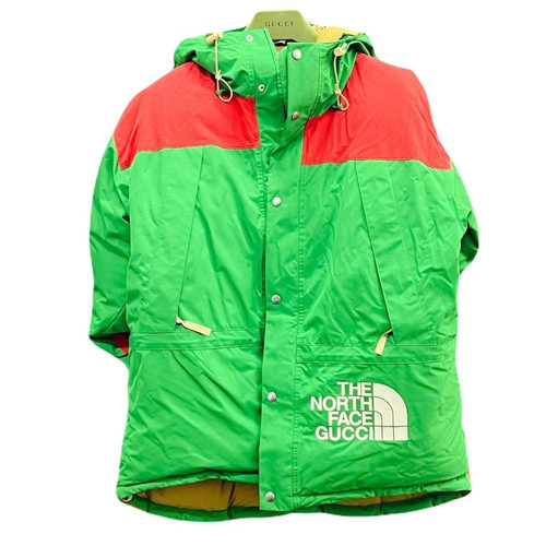 GUCCI x THE NORTH FACE piumino uomo taglia L verde x rosso