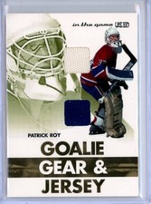 2003-04 ITG Used Signature Series Goalie Gear Gold #8 Patrick Roy JERSEY PAD /10