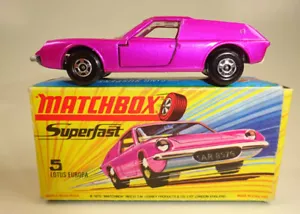 Matchbox Superfast Nr.5A Lotus Europa lilametallic breite Räder "I" Box - Bild 1 von 9