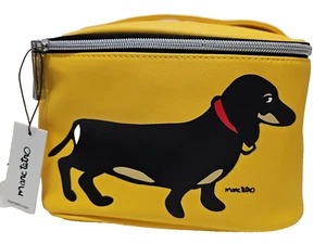 Marc Tetro Yellow Dachshund Makeup Accessory Case Rectangular Tote Bag 5"x5"x9" - Picture 1 of 2