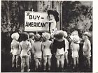 Carte postale bébés en couches "Acheter américain" c1982 "Polly Tix in Washington" short