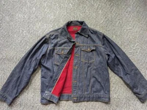 vintage 1960s roebucks SEARS jacket SELVEDGE denim XL blue jean CHAIN STITCH - Picture 1 of 14