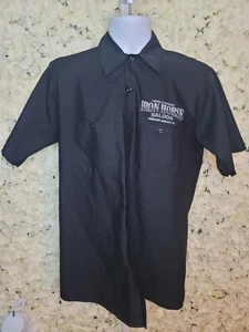 Red KAP Ormond BEACH  Iron Horse Button Up Black Work Shirt SZ M, Bikers Rock - Picture 1 of 8