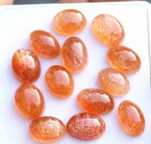 Cabujón ovalado de piedra solar roja 100 % natural de 45,00 quilates 8*11 mm piedras preciosas sueltas - Imagen 1 de 3