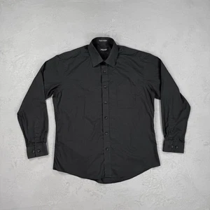 Vintage Pierre Cardin Black Cotton & Polyester Blend Button Up Shirt Men's L - Picture 1 of 4