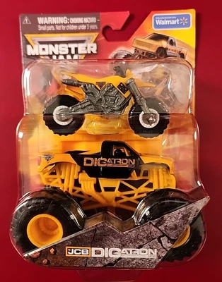 Monster Jam JCB Digatron Monster Truck and Dirt Bike Vehicle 2-Pack 1:64 Scale - Image 1 of 4