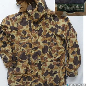 COLUMBIA VINTAGE 3 in 1 HERREN XL NYLON ENTE JAGD CAMO KAPUZEN JACKE - Bild 1 von 19