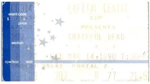 Grateful Dead Concert Ticket Stub March 14 1990 Washington DC - Picture 1 of 2