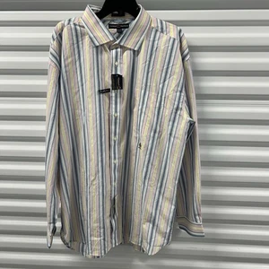 Camisa de vestir Tommy Hilfiger a rayas resistente a las arrugas manga larga grande alta 2XL - Imagen 1 de 10