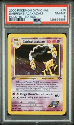 Pokemon Gym Challenge Sabrina's Alakazam 1st Edition PSA 8 - Image 1 of 2