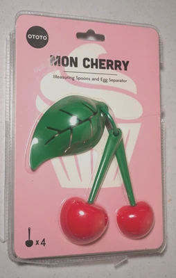 Mon Cherry Measuring Spoons and Egg Separator Set Slightly Damaged Packaging - Image 1 of 4