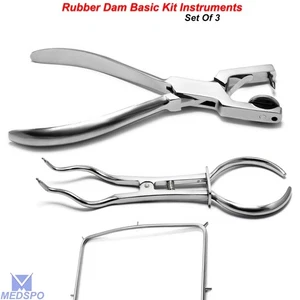 Rubber Dam Kit Brewer Stoke Clamp Ainsworth Punch Hole Plier Endodontic Tools - Picture 1 of 7