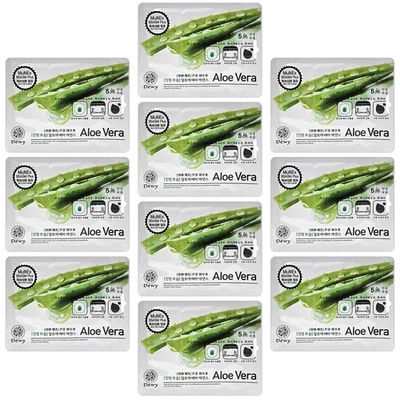 10pcs Aloe Vera Korean Beauty Essence Facial Mask Sheets Skin Care Pack Moisture - Image 1 of 4