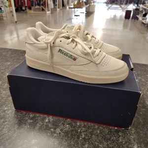 Women’s Reebok Club C 85 Vintage Shoes Chalk White Green Sz. 10 New In Box - Picture 1 of 10