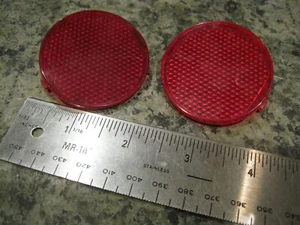 2005-2010 PONTIAC G6 INSIDE DOOR PANEL ROUND RED REFLECTOR PAIR - Picture 1 of 3