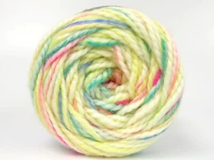 LOT OF 2 Ice CAKES ALPINE ANGORA Yarn #82165 YELLOW GREEN SALMON FUCHSIA - Picture 1 of 4