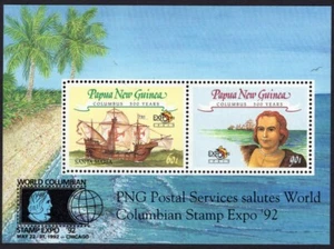 1992 PNG PAPUA NEW GUINEA World Columbian Stamp Expo 1992 Mini Sheet MNH, Clean - Bild 1 von 1