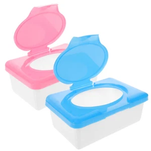 2 Pcs Eco-friendly Wipes Box Dispensing Boxes Wet Tissue Organizer Baby - Picture 1 of 12
