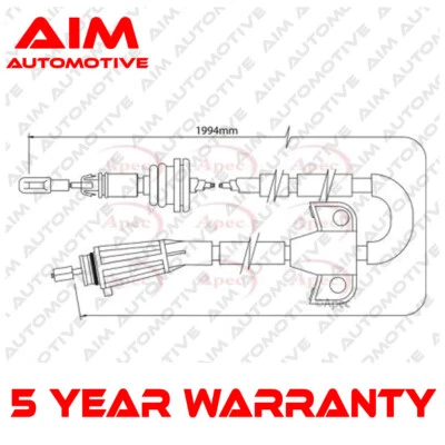 Hand Brake Cable Rear Aim Fits Volvo S80 1998-2006 XC70 2000-2007 V70 2001-2007 - Image 1 of 2