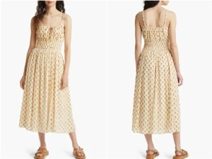 NWOT Madewell 2X Sophia Wild Calendula Block Print Cami Midi Dress 124967 - Picture 1 of 6