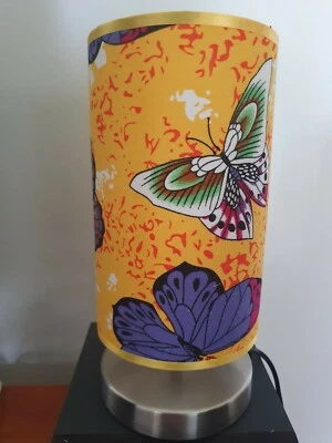 Butterfly bedside touch lamp night light base  fabric shade with bulb - image 1 of 4