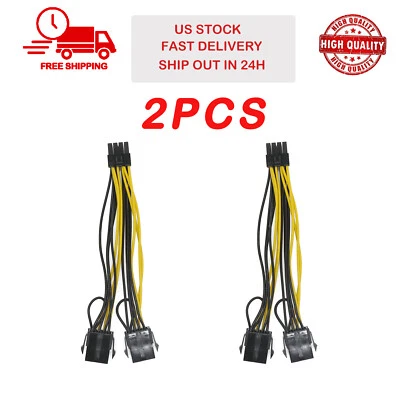 NVIDIA dual 8 to 8 Graphics Card Power Cable Tesla K80 M40 Grid M60 P40 P100 GPU - Image 1 of 4