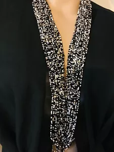 JOAN RIVERS CLASSIC BLACK WHITE AND GOLD BEADED 24-STRAND STATEMENT NECKLACE - Picture 1 of 5