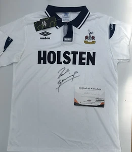 Paul Gascoigne - Signed 1991 Tottenham Shirt - Holsten - UMBRO White Home shirt - Picture 1 of 9