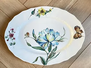 Grand Plat Villeroy & Boch Modèle Bouquet Fleurs Papillon Faïence - Picture 1 of 3