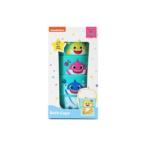 Baby Bath Toys Bath Water Cups Toddler 3 Pack Baby Shark Stackable Buckets 6M+ - Picture 1 of 9